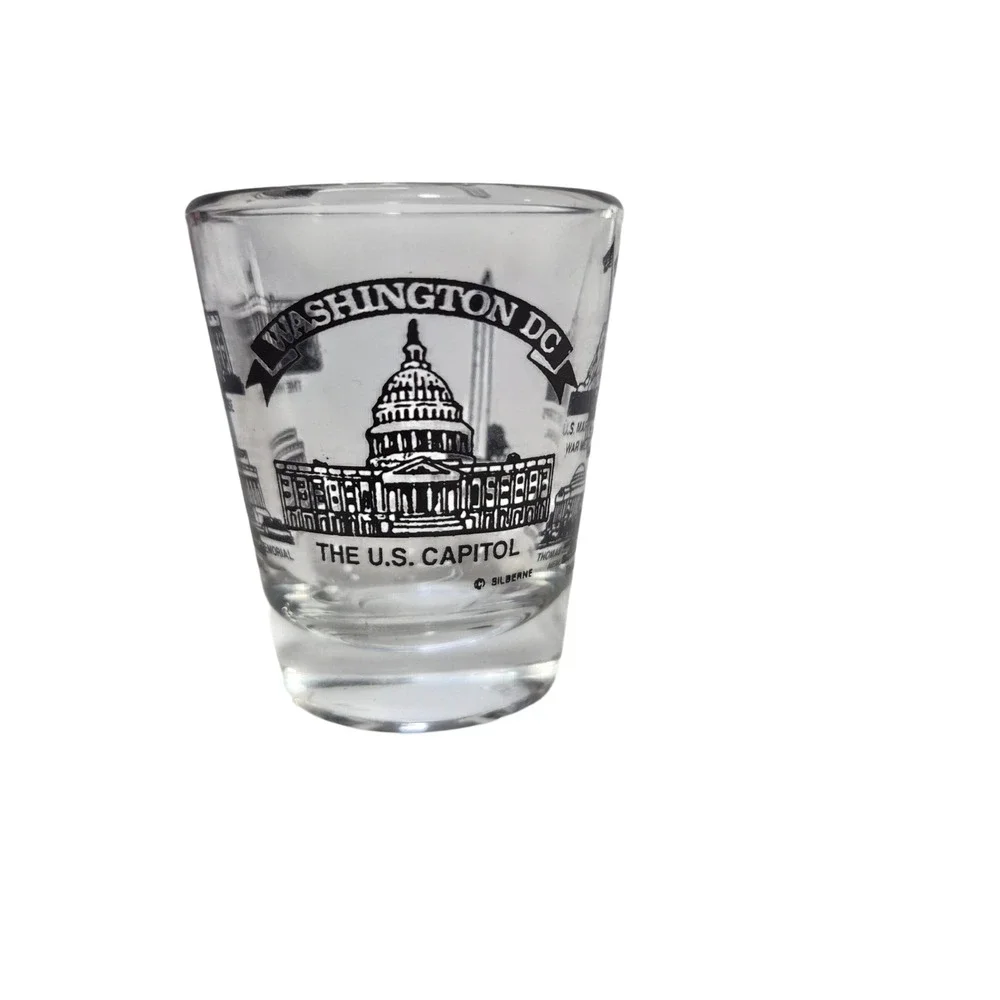 Silberne Shot Glass Washington‎ DC Landmarks Souvenir Made in USA